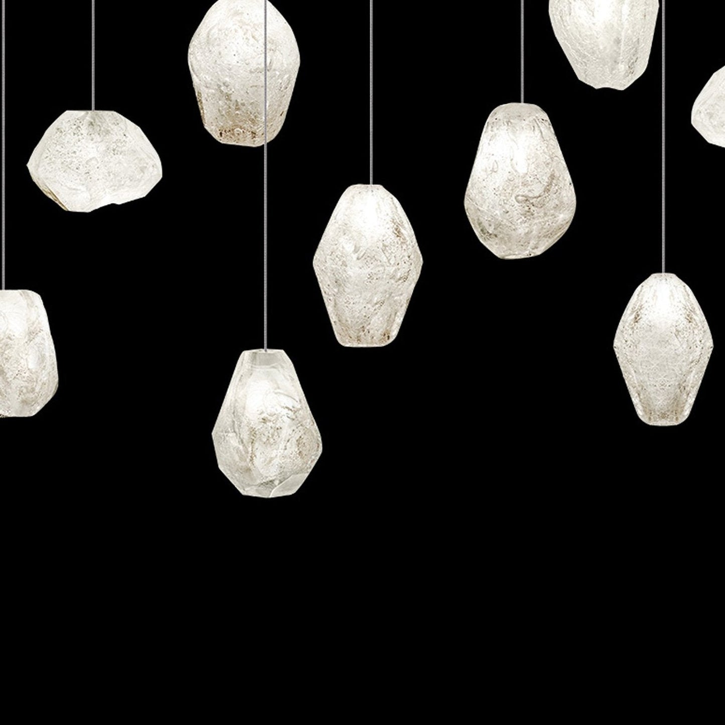 32-Inch Clear Quartz Glass Pendant Light