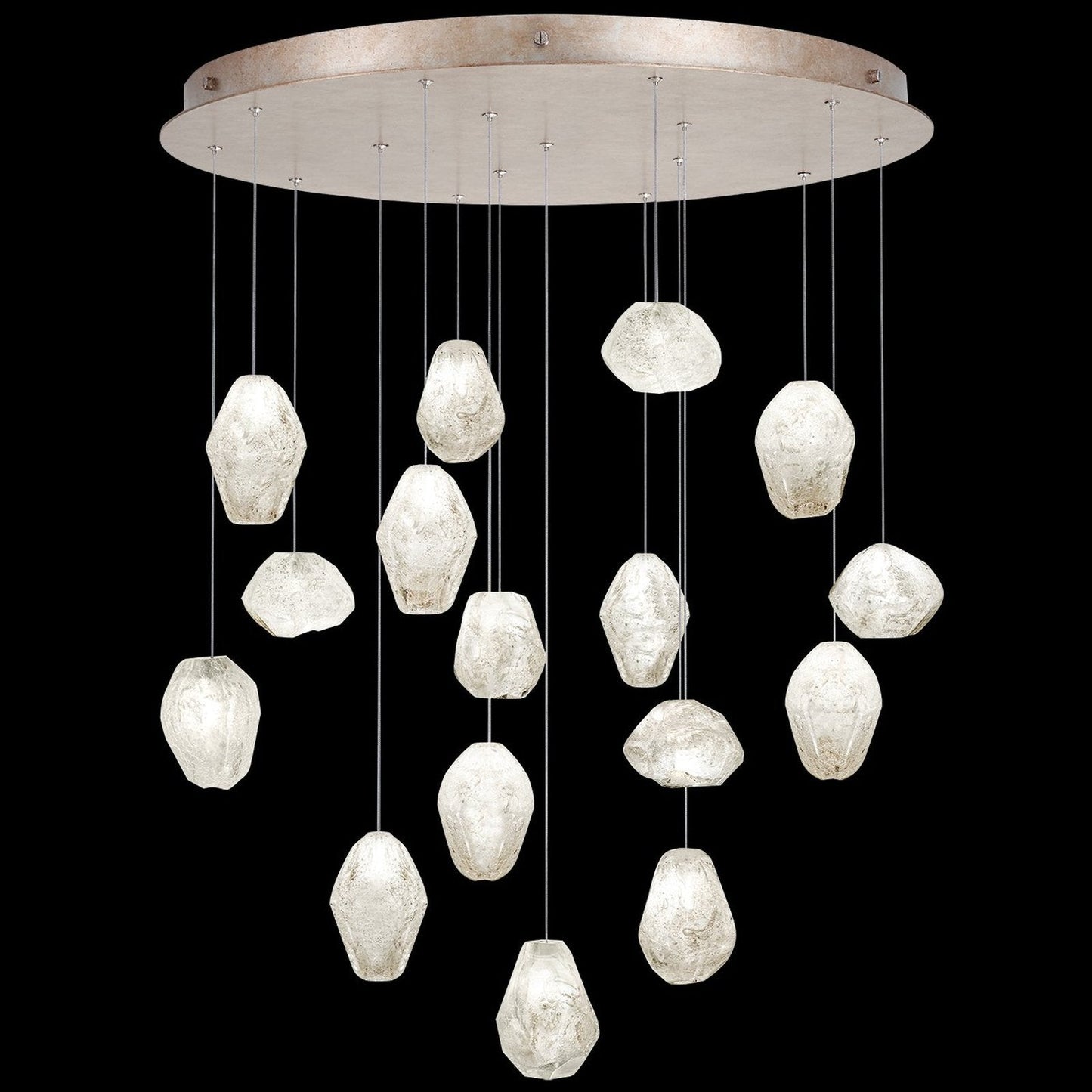 32-Inch Clear Quartz Glass Pendant Light / Gold