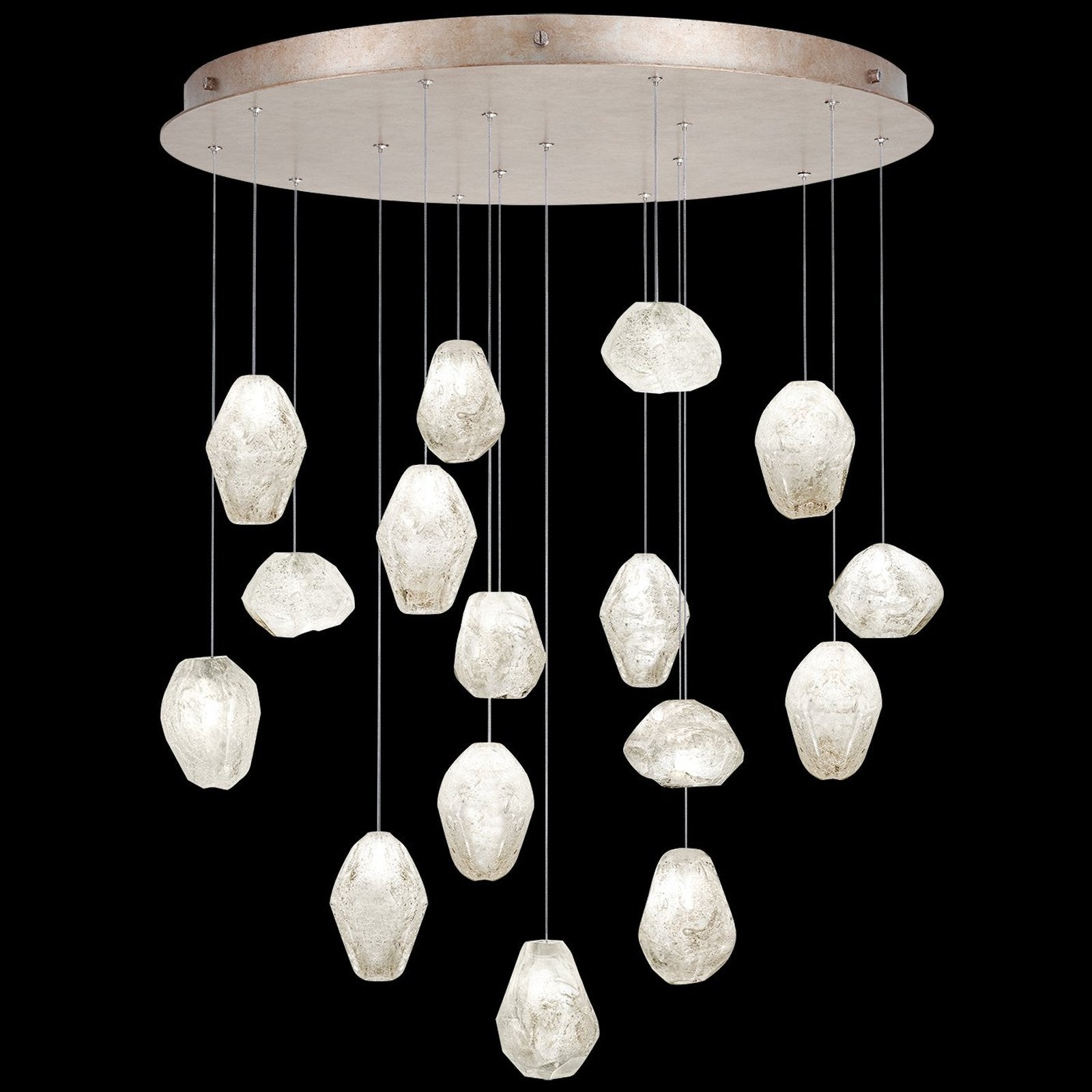 32-Inch Clear Quartz Glass Pendant Light / Gold