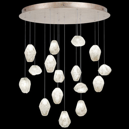 32-Inch Clear Quartz Glass Pendant Light / Gold