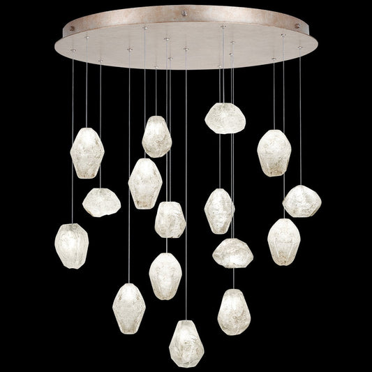 32-Inch Clear Quartz Glass Pendant Light / Gold