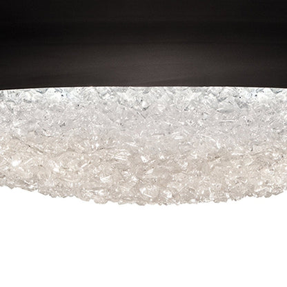 44-Inch Round Crystal Halo Pendant Light / Silver