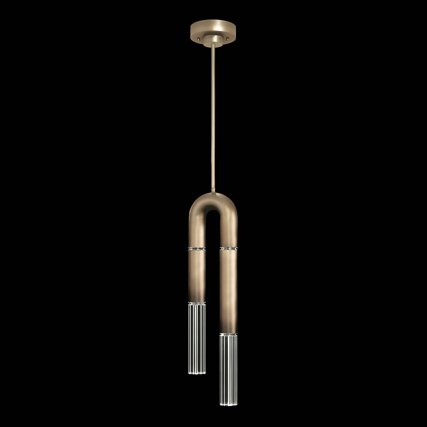 7-Inch Parchment and Glass Pendant Light / Ombre Bronze/No Skin / Nickel