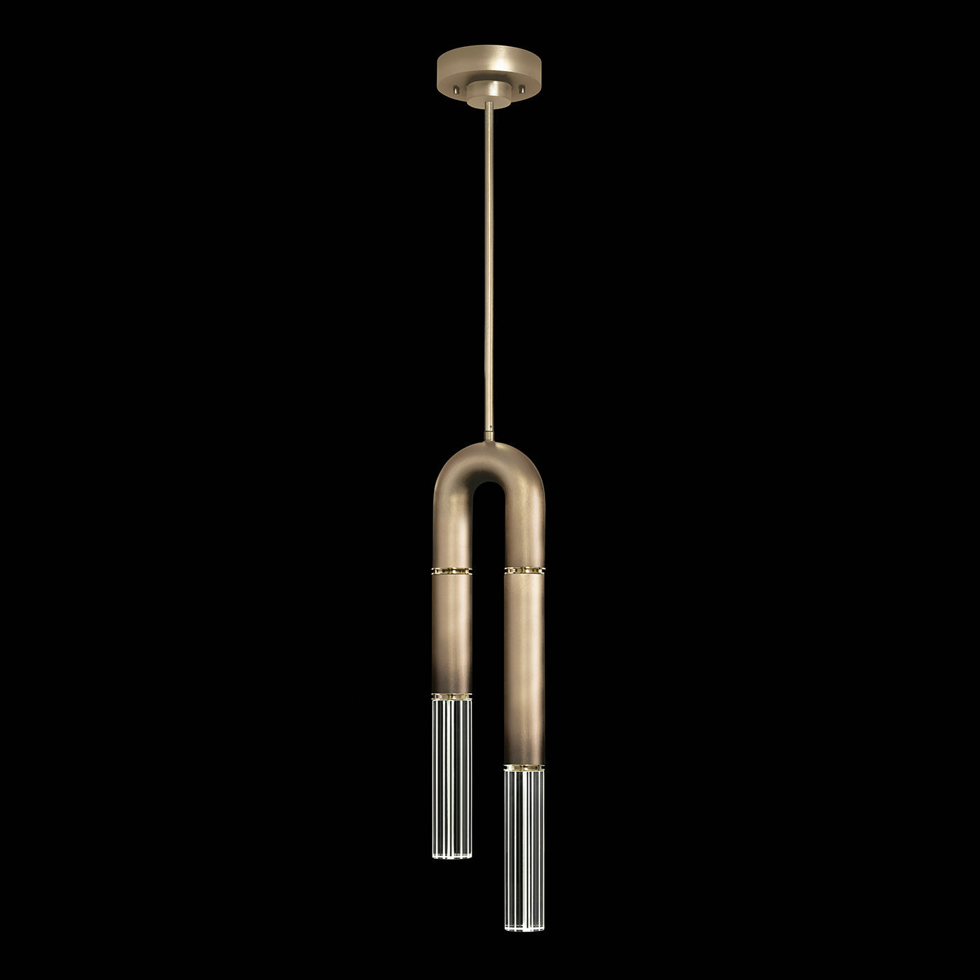 7-Inch Parchment and Glass Pendant Light / Ombre Bronze/No Skin / Brass