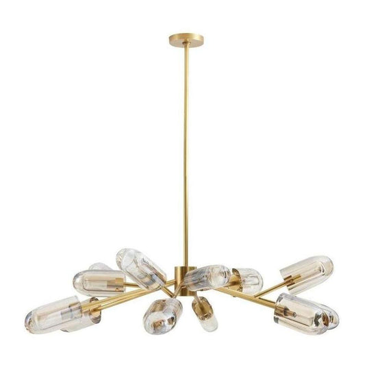 Asymmetrical Antique Brass Crystal Chandelier / Default Title