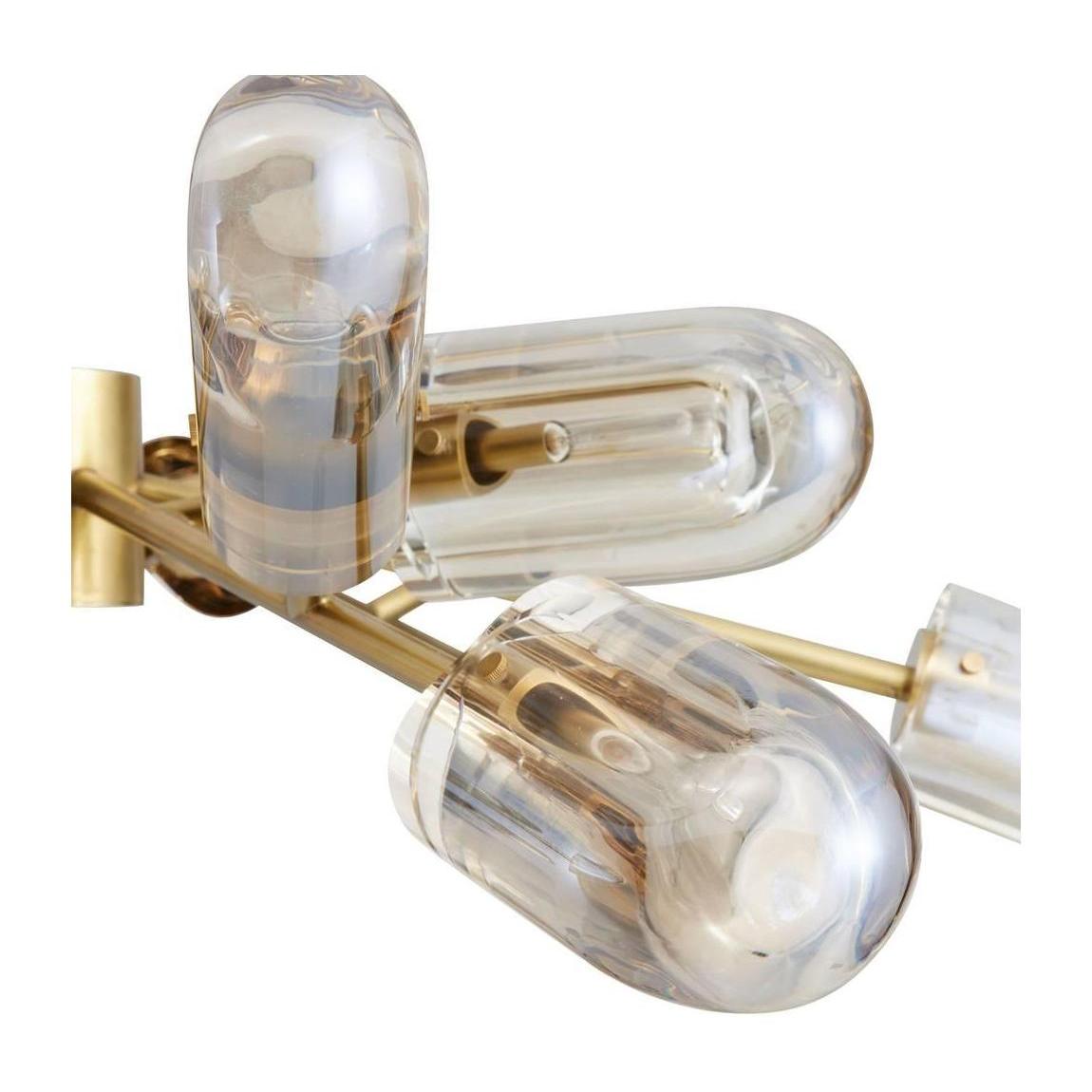 Asymmetrical Antique Brass Crystal Chandelier