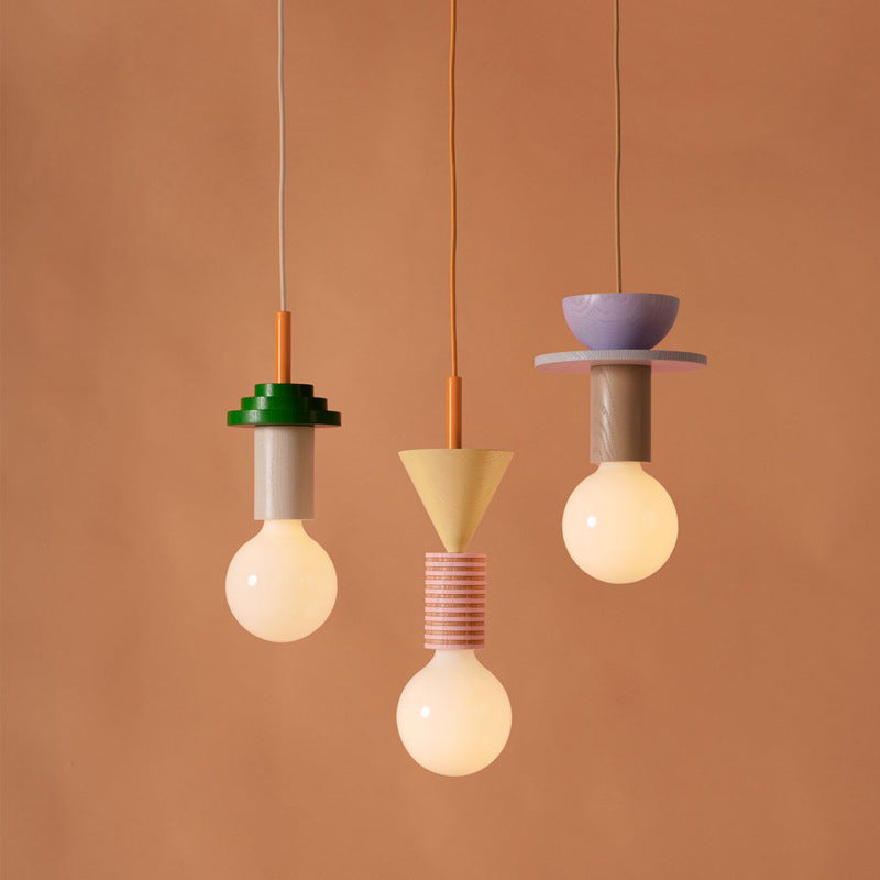 Children's Geometric Cartoon Pendant Light / Warm Light / Type C