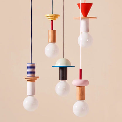 Children's Geometric Cartoon Pendant Light / Warm Light / Type D