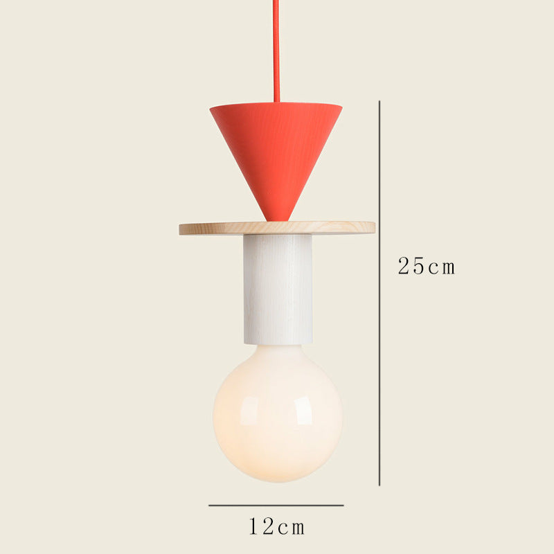 Children's Geometric Cartoon Pendant Light / Warm Light / H Style