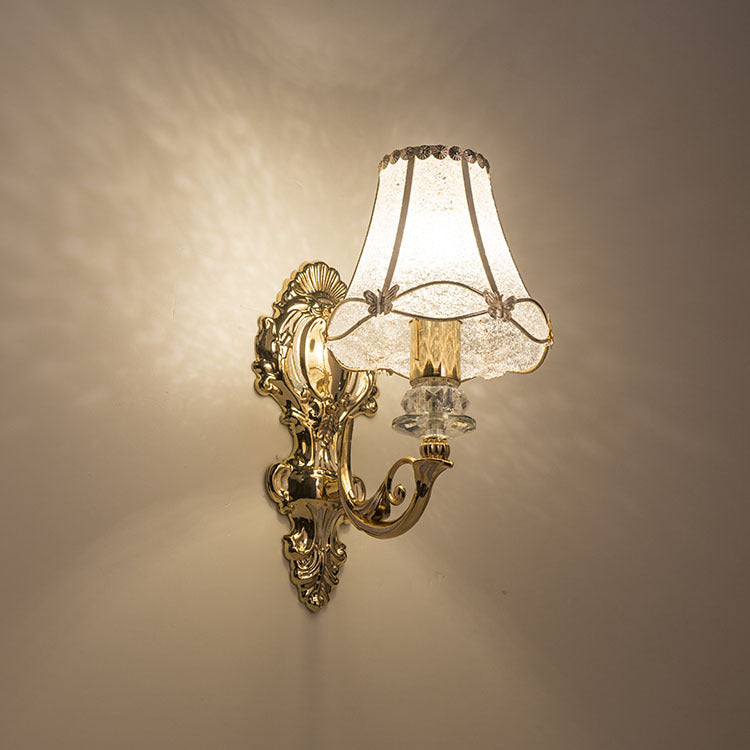 European Glass and Iron Wall Light / Bulb Not Included