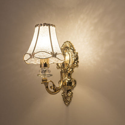 European Glass and Iron Wall Light