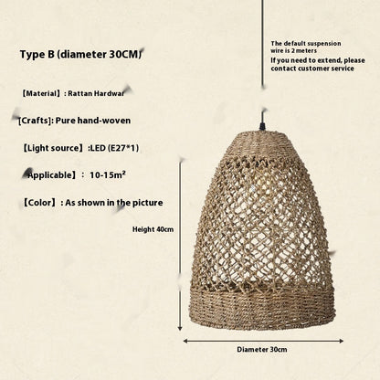Hand-Woven Rattan Zen Pendant Light