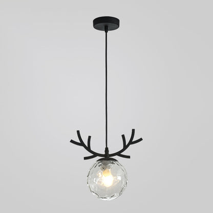 Modern Iron and Glass LED Pendant Light / No Light Source / B Black