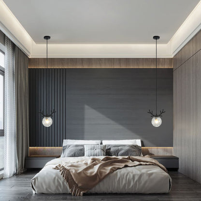 Modern Iron and Glass LED Pendant Light / No Light Source / A Gold