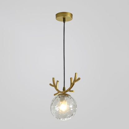 Modern Iron and Glass LED Pendant Light / White Light / A Black