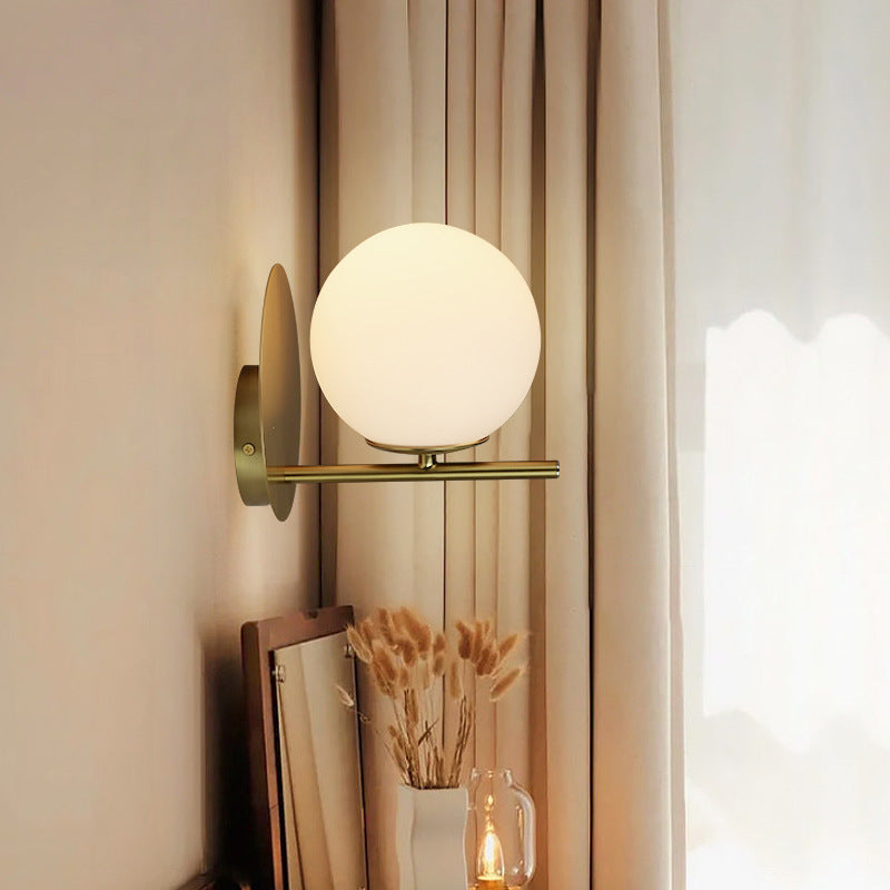 Nordic Copper and Glass Wall Light / 3000K / Black Wall Lamp