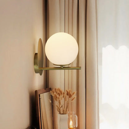 Nordic Copper and Glass Wall Light / 3000K / Black Wall Lamp