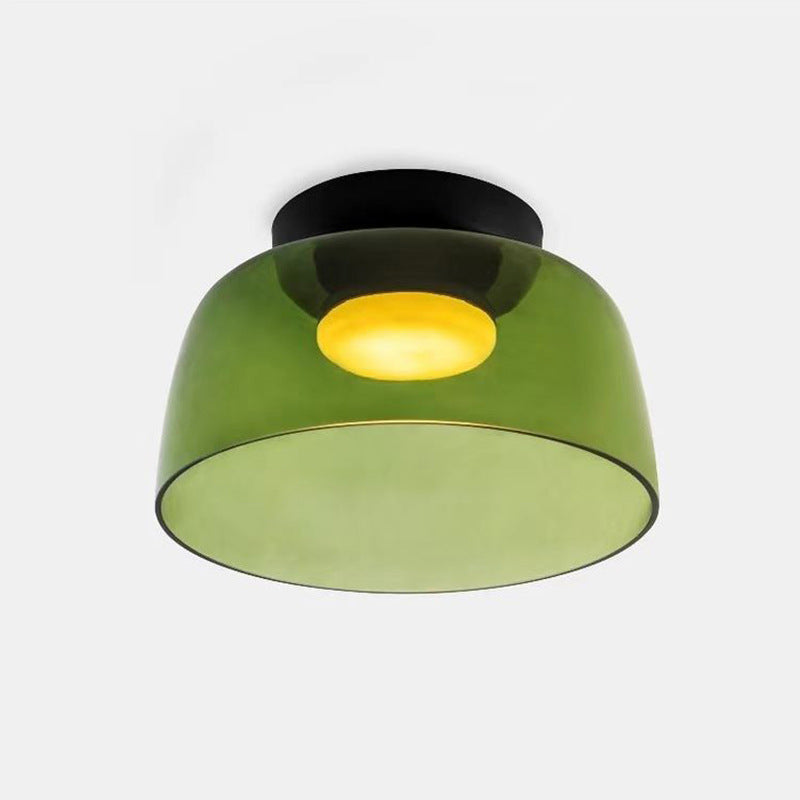 Nordic LED Bedroom Ceiling Light / Emerald Green / D320 H160 Single layer