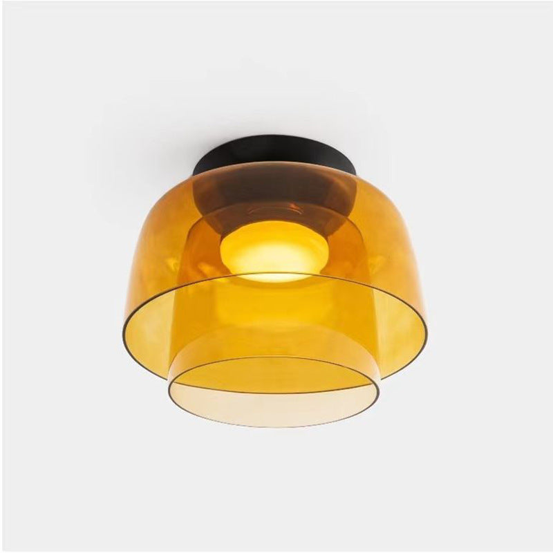Nordic LED Bedroom Ceiling Light / Emerald Green / D420 H260 Third layer