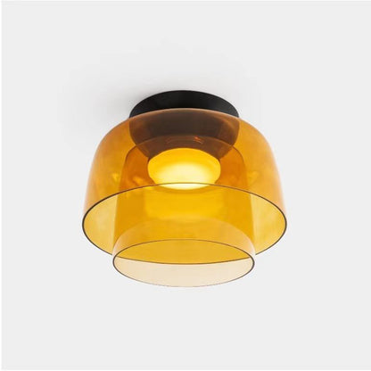 Nordic LED Bedroom Ceiling Light / Emerald Green / D420 H260 Third layer