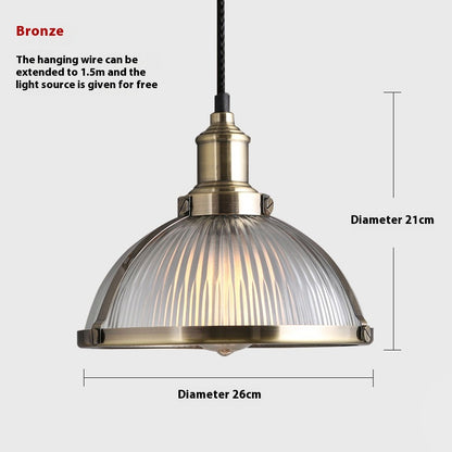 Retro Semicircle Glass Pendant Light