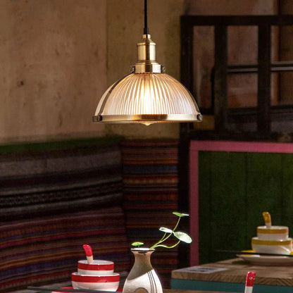 Retro Semicircle Glass Pendant Light