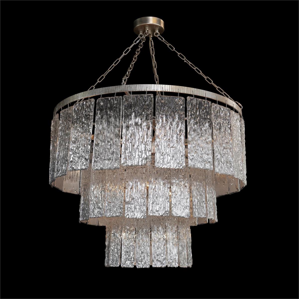 Silver 16-Light Slumped Glass Chandelier / Default Title