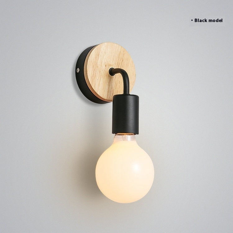 Solid Wood and Iron LED Wall Light / Warm Light / White Wood Wall Lamp